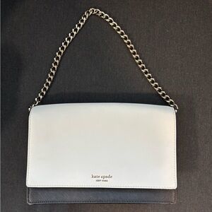 kate spade Two-Tone White and Black Chain-Handle Shoulder Bag